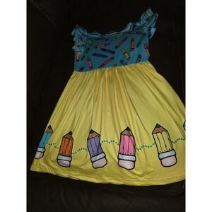 Boutique back to school crayons pencil dress size 4 5
